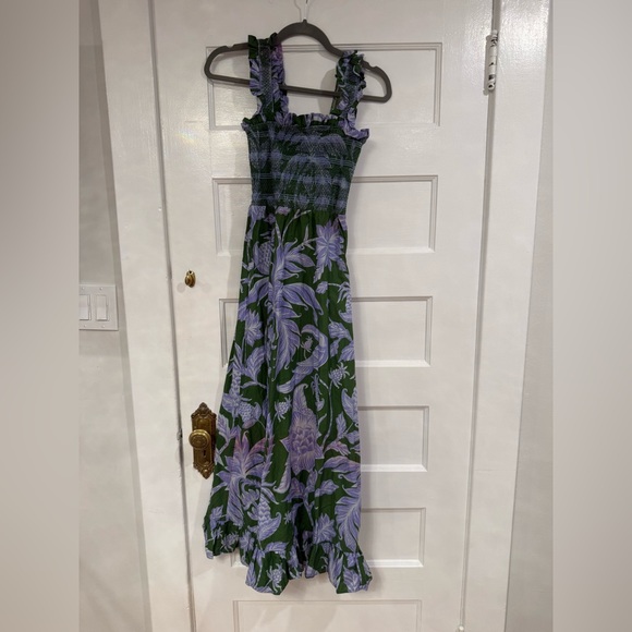 Farm Rio Tropical Swing Smocked Sleeveless Midi Dress - Picture 4 of 7